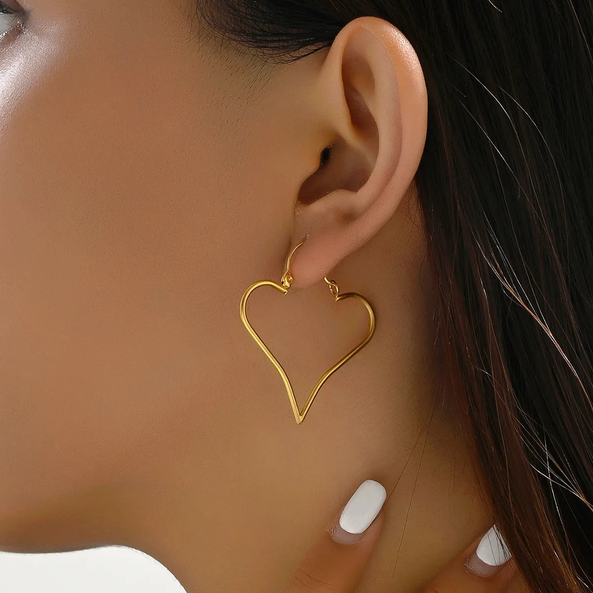 1 Pair Sweet Simple Style Solid Color Twist 201 Stainless Steel 18K Gold Plated Earrings