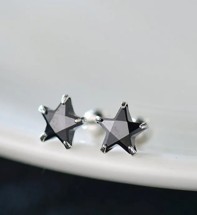 1 Pair Sweet Simple Style Star Plating Inlay Sterling Silver Ear Studs