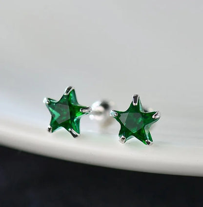 1 Pair Sweet Simple Style Star Plating Inlay Sterling Silver Ear Studs