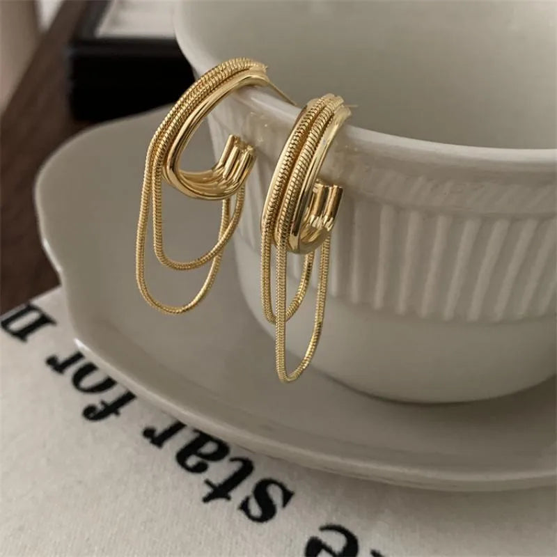 1 Pair Sweet Solid Color Plating Alloy Drop Earrings