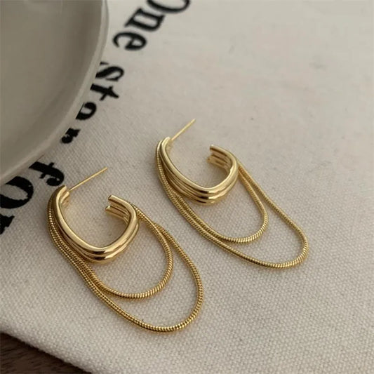 1 Pair Sweet Solid Color Plating Alloy Drop Earrings