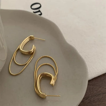 1 Pair Sweet Solid Color Plating Alloy Drop Earrings