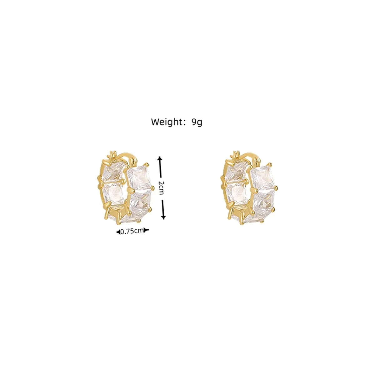 1 Pair Sweet Solid Color Plating Inlay Copper Zircon Gold Plated Earrings