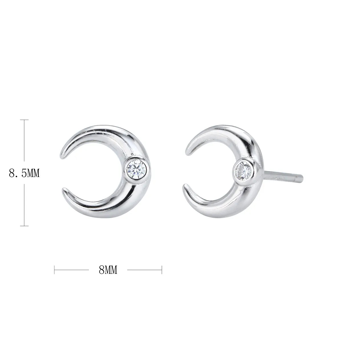 1 Pair Sweet Solid Color Plating Inlay Sterling Silver Zircon Gold Plated Ear Studs