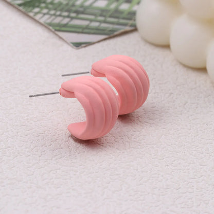 1 Pair Sweet Solid Color Spray Paint Arylic Ear Studs