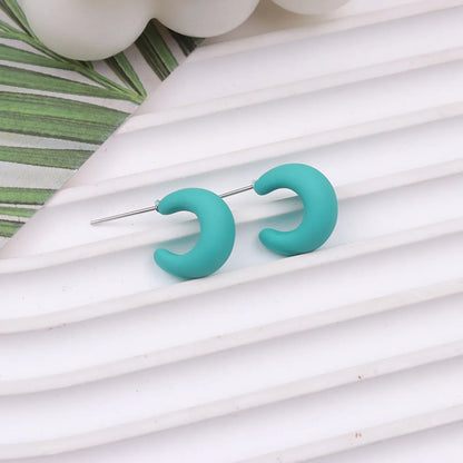 1 Pair Sweet Solid Color Spray Paint Arylic Ear Studs