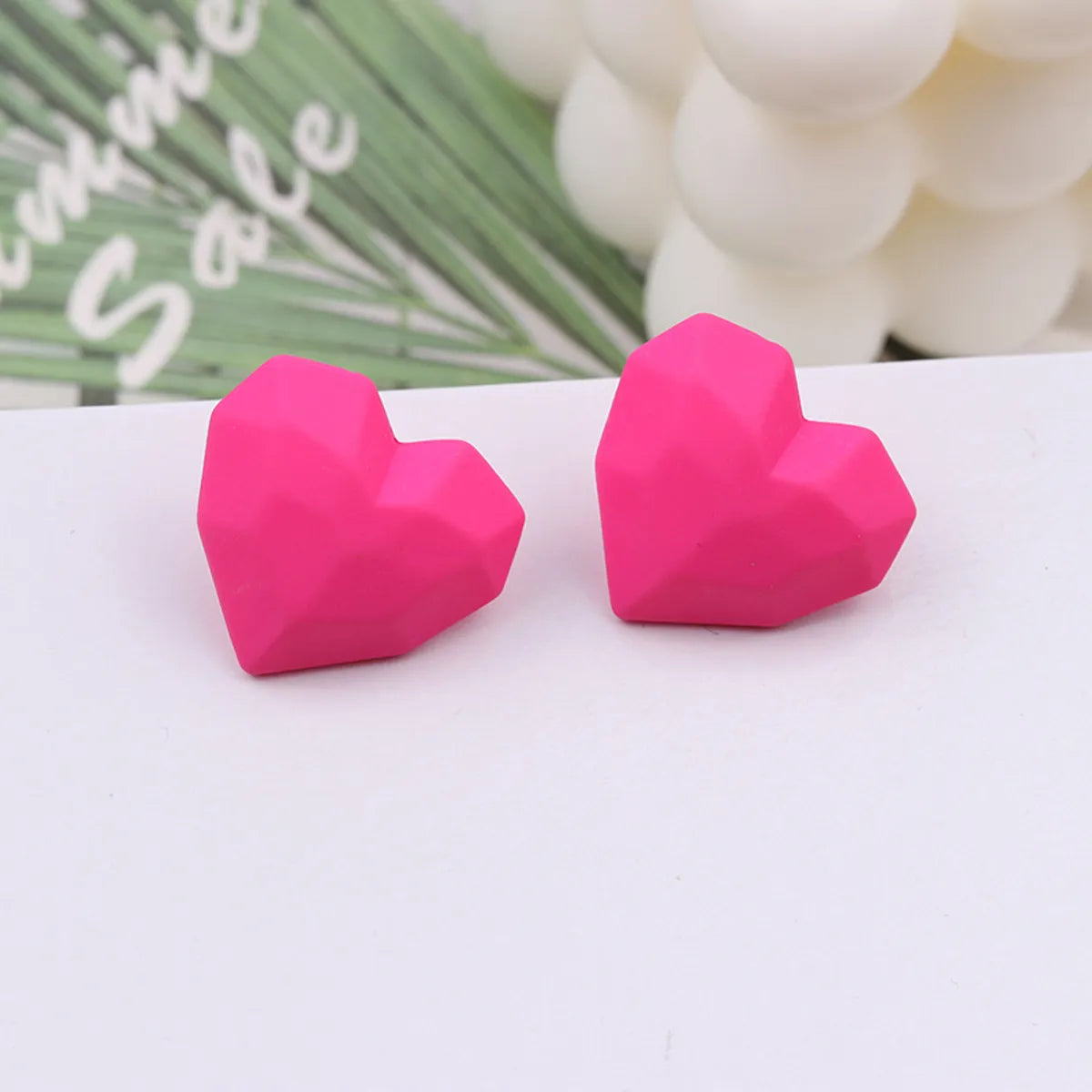 1 Pair Sweet Solid Color Spray Paint Arylic Ear Studs