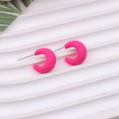 1 Pair Sweet Solid Color Spray Paint Arylic Ear Studs