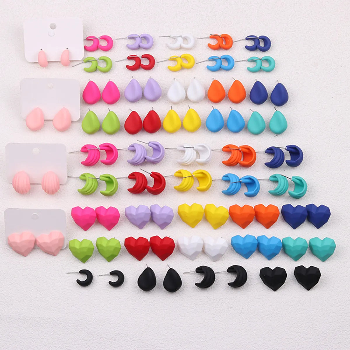 1 Pair Sweet Solid Color Spray Paint Arylic Ear Studs