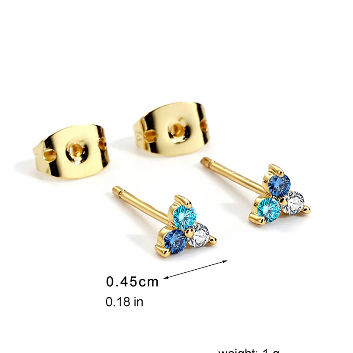 1 Pair Sweet Square Flower Plating Inlay Copper Zircon 18k Gold Plated Ear Studs