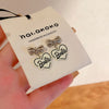 1 Pair Sweet Star Flower Inlay Alloy Rhinestones Pearl Ear Studs