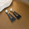 1 Pair Sweet Star Flower Inlay Alloy Rhinestones Pearl Ear Studs