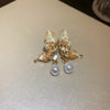 1 Pair Sweet Star Flower Inlay Alloy Rhinestones Pearl Ear Studs