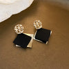 1 Pair Sweet Star Flower Inlay Alloy Rhinestones Pearl Ear Studs