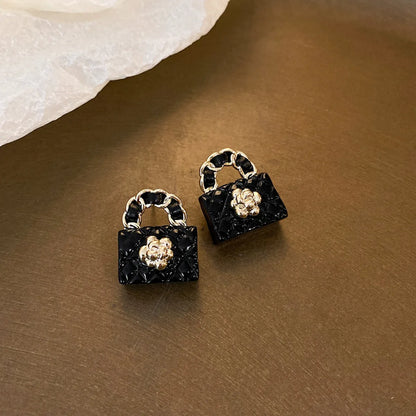 1 Pair Sweet Star Flower Inlay Alloy Rhinestones Pearl Ear Studs