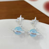 1 Pair Sweet Star Inlay Alloy Zircon Drop Earrings