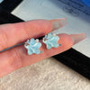 1 Pair Sweet Star Inlay Alloy Zircon Drop Earrings