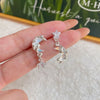 1 Pair Sweet Star Inlay Alloy Zircon Drop Earrings