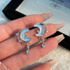 1 Pair Sweet Star Inlay Alloy Zircon Drop Earrings