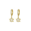 1 Pair Sweet Star Plating Inlay Copper Artificial Gemstones Drop Earrings