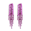 1 Pair Sweet Tassel Inlay Alloy Rhinestones Drop Earrings