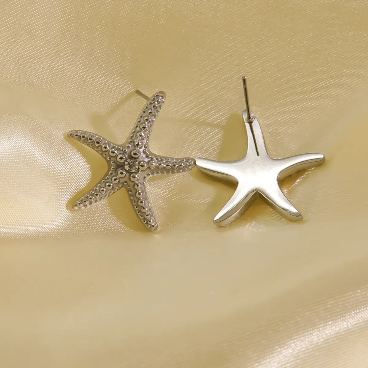 1 Pair Tropical Simple Style Starfish Plating Inlay Stainless Steel Zircon Ear Studs