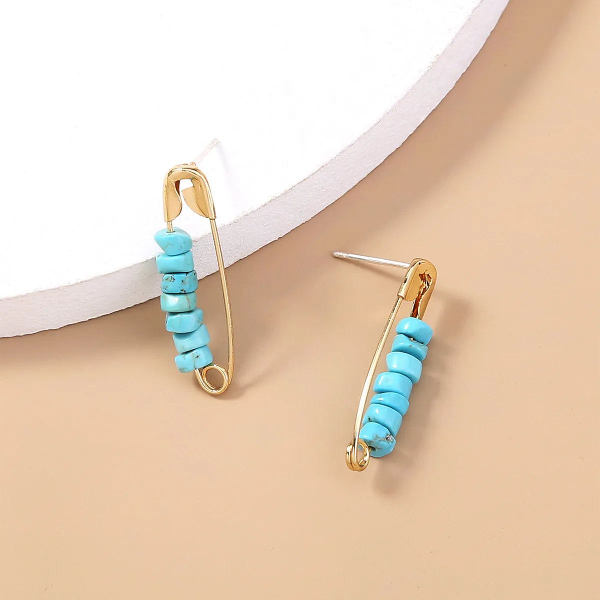 1 Pair Vacation Beach C Shape Pin Beaded Soft Clay Ear Studs