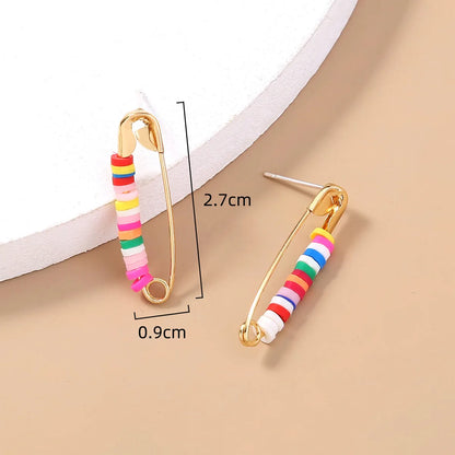 1 Pair Vacation Beach C Shape Pin Beaded Soft Clay Ear Studs