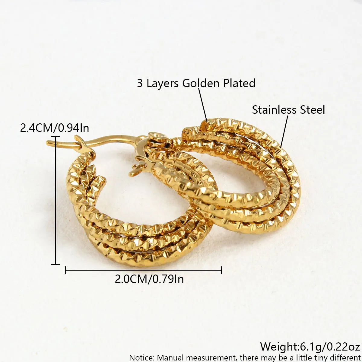 1 Pair Vacation Beach Geometric Plating Stainless Steel 18K Gold Plated Earrings