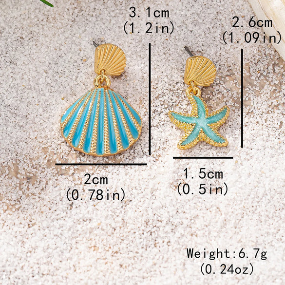 1 Pair Vacation Beach Shell Zinc Alloy Drop Earrings