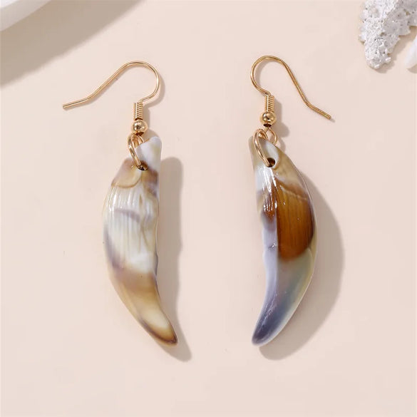 1 Pair Vacation Beach Simple Style Scallop Starfish Conch Alloy Plastic Drop Earrings