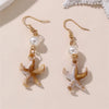 1 Pair Vacation Beach Simple Style Scallop Starfish Conch Alloy Plastic Drop Earrings