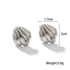 1 Pair Vacation Beach Simple Style Solid Color Shell Plating 304 Stainless Steel 18K Gold Plated Ear Studs