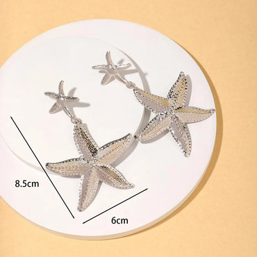 1 Pair Vacation Beach Starfish Alloy Drop Earrings