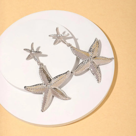 1 Pair Vacation Beach Starfish Alloy Drop Earrings