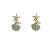 1 Pair Vacation Beach Starfish Pearl Shell Alloy Drop Earrings