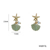 1 Pair Vacation Beach Starfish Pearl Shell Alloy Drop Earrings