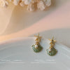 1 Pair Vacation Beach Starfish Pearl Shell Alloy Drop Earrings