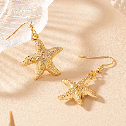 1 Pair Vacation Beach Starfish Zinc Alloy Drop Earrings