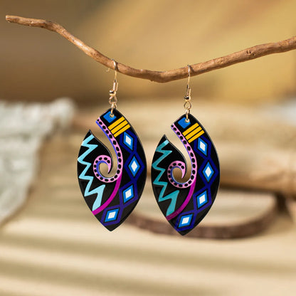 1 Pair Vacation Bohemian Color Block Painted Arylic Acrylic Ear Hook