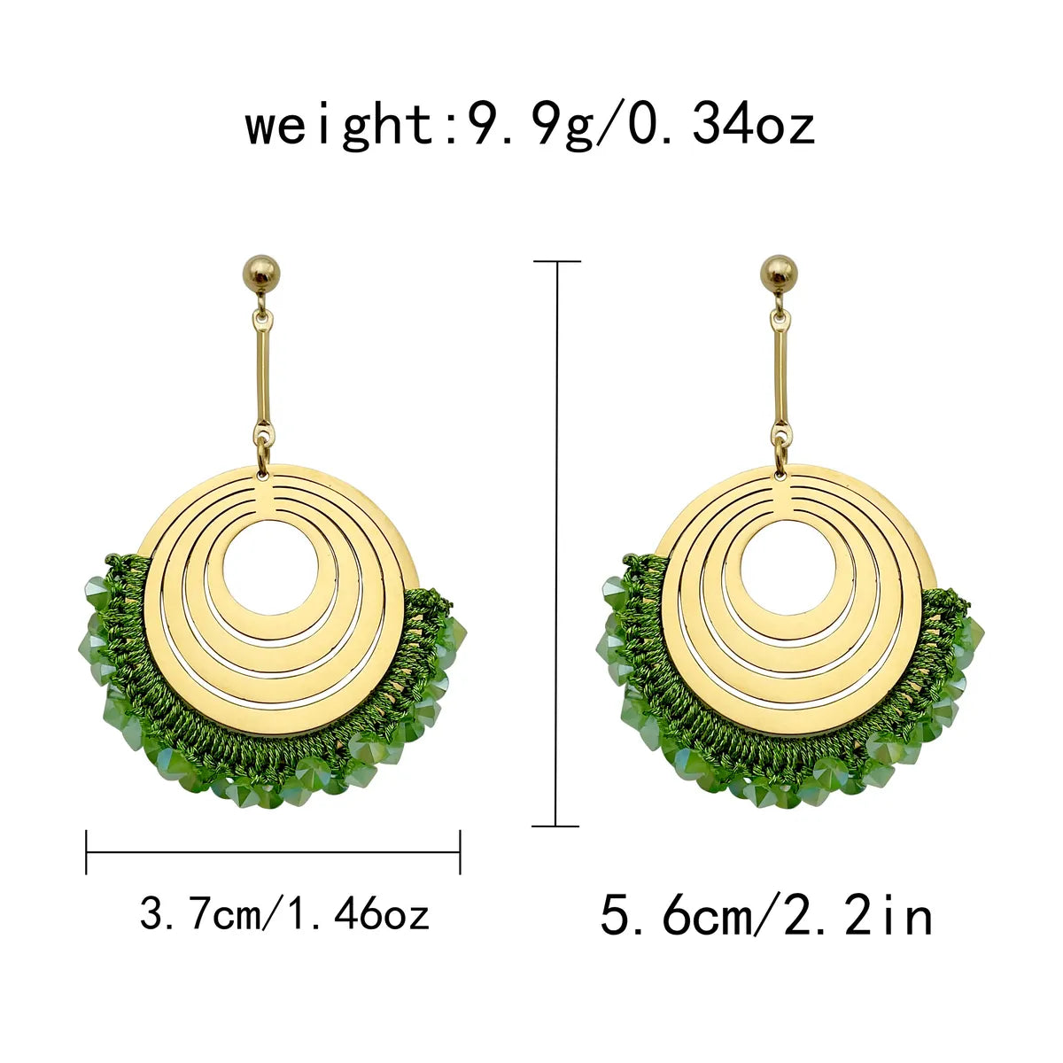 1 Pair Vacation Bohemian Round Heart Shape Patchwork Plating Inlay 304 Stainless Steel Natural Stone 14K Gold Plated Drop Earrings