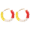 1 Pair Vacation Circle Plastic Resin Women'S Hoop Earrings