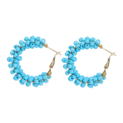 1 Pair Vacation Circle Plastic Resin Women'S Hoop Earrings