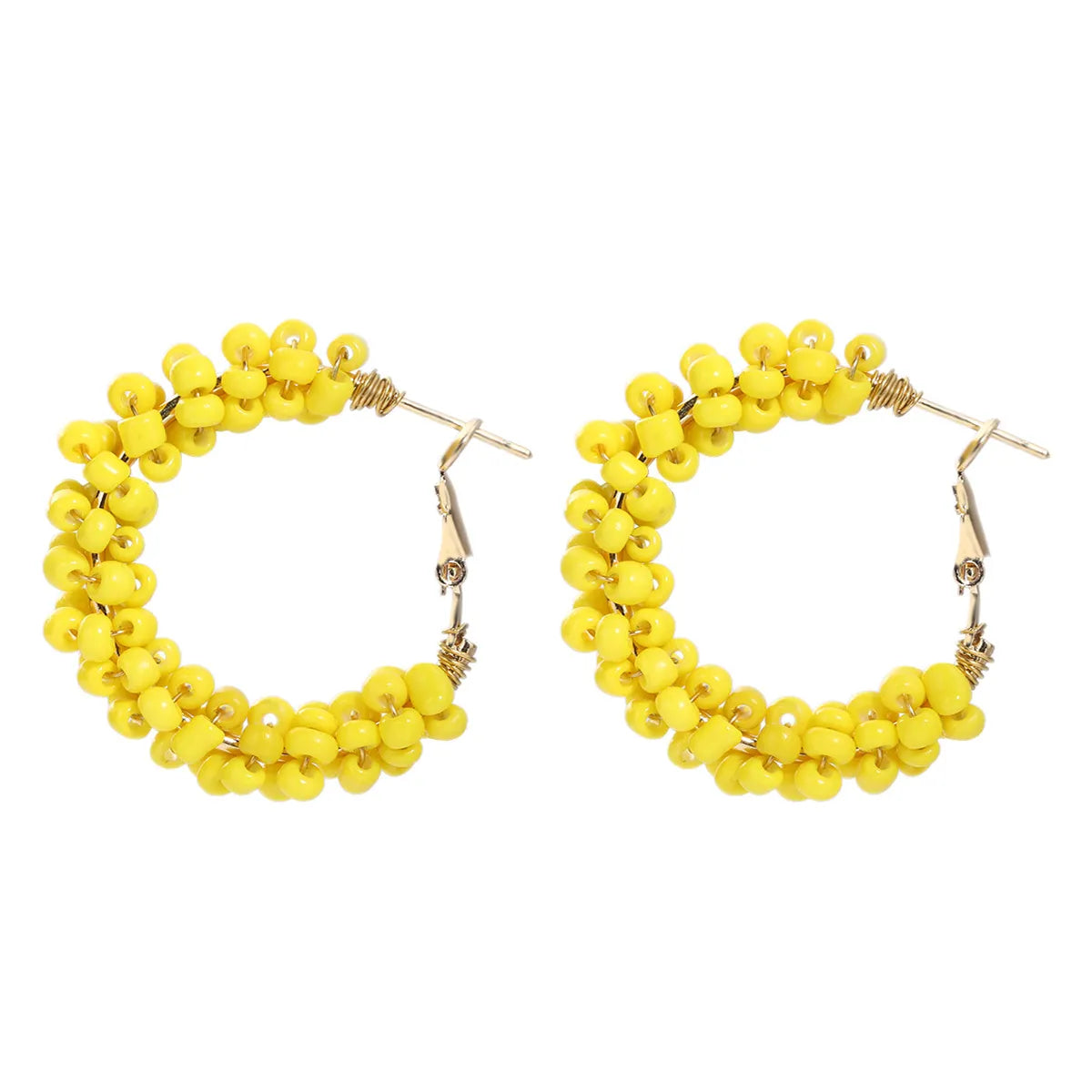 1 Pair Vacation Circle Plastic Resin Women'S Hoop Earrings