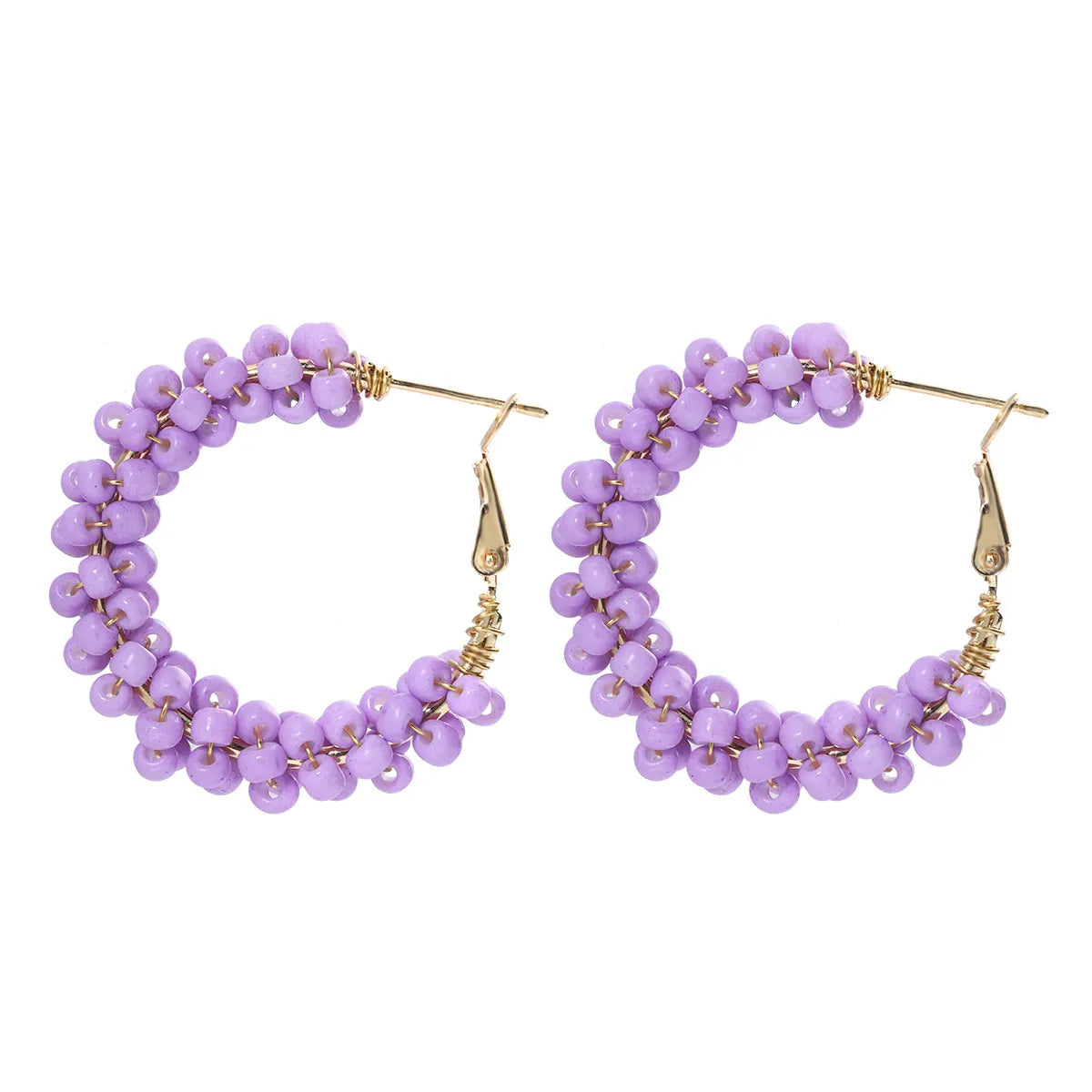 1 Pair Vacation Circle Plastic Resin Women'S Hoop Earrings