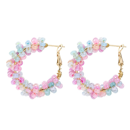 1 Pair Vacation Circle Plastic Resin Women'S Hoop Earrings