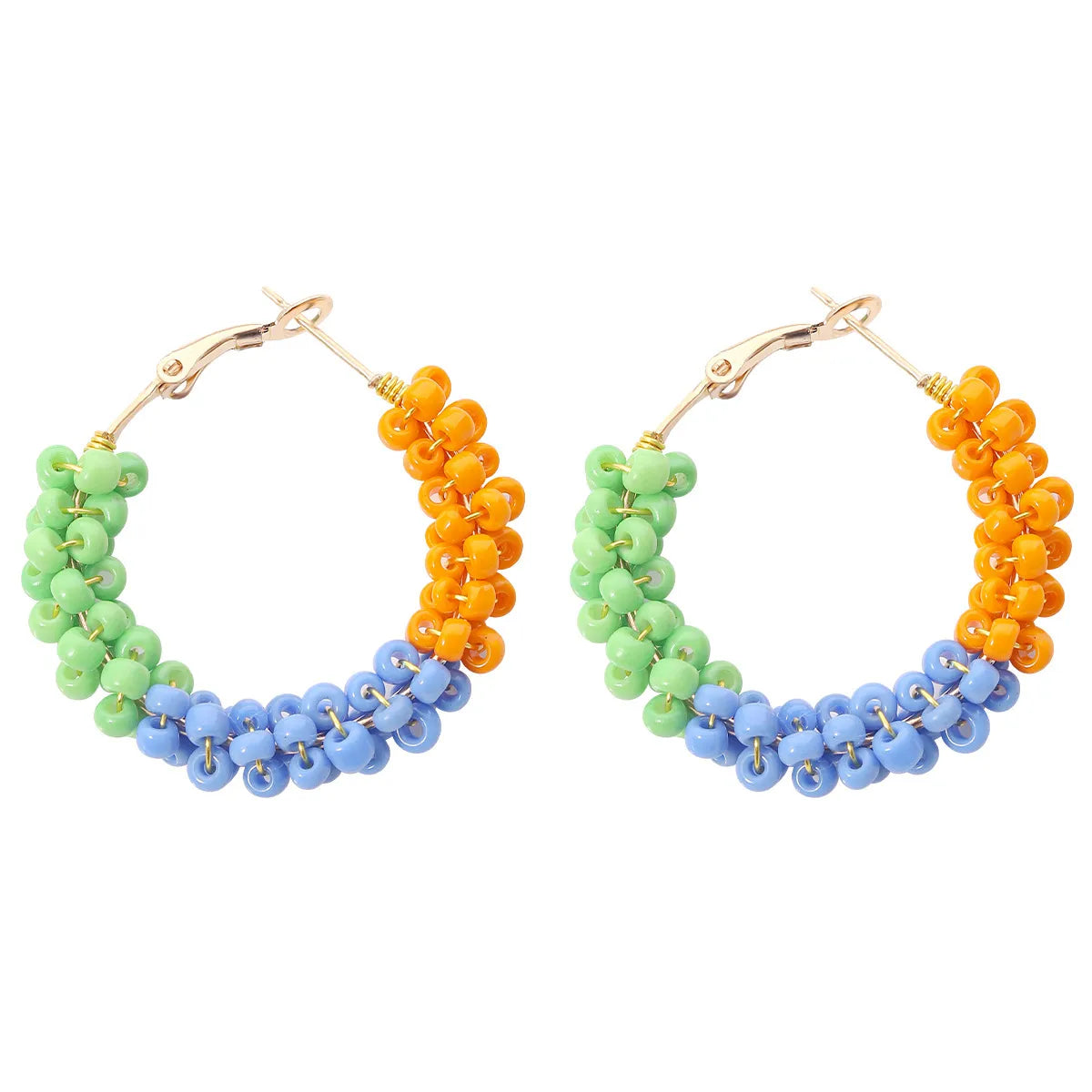 1 Pair Vacation Circle Plastic Resin Women'S Hoop Earrings