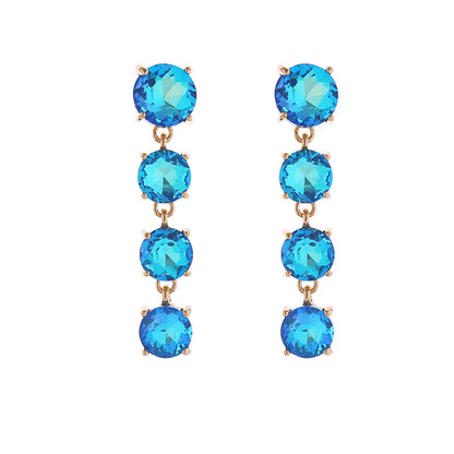 1 Pair Vacation Classic Style Solid Color Plating Inlay Alloy Glass Gold Plated Drop Earrings