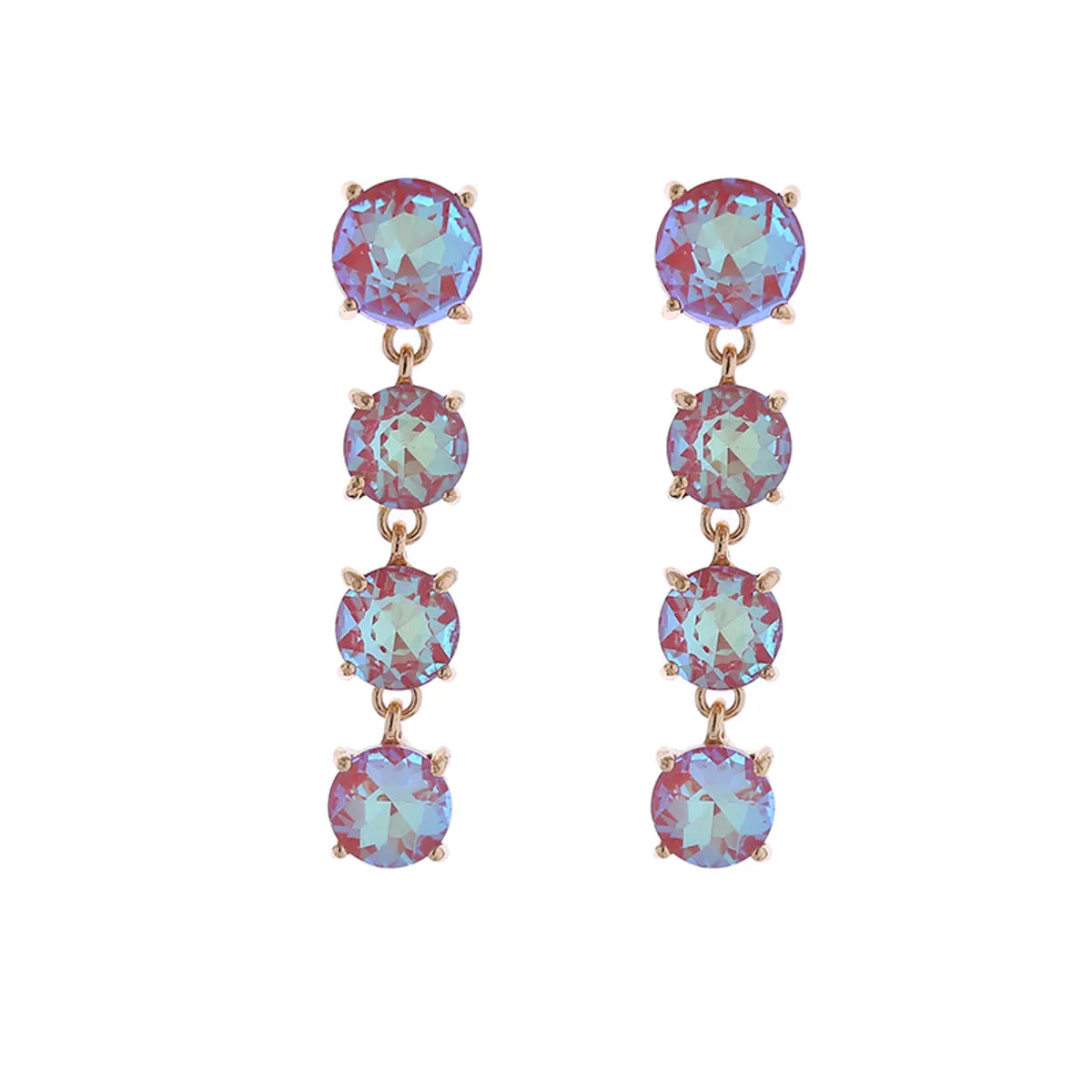 1 Pair Vacation Classic Style Solid Color Plating Inlay Alloy Glass Gold Plated Drop Earrings