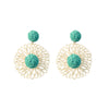 1 Pair Vacation Color Block Plating Raffia Drop Earrings